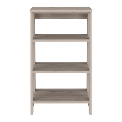 Linen Cabinet Jenne, Four Open Shelves, Light Gray Finish.