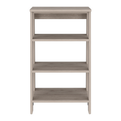 Linen Cabinet Jenne, Four Open Shelves, Light Gray Finish