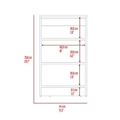 Linen Cabinet Jenne, Four Open Shelves, Light Gray Finish.