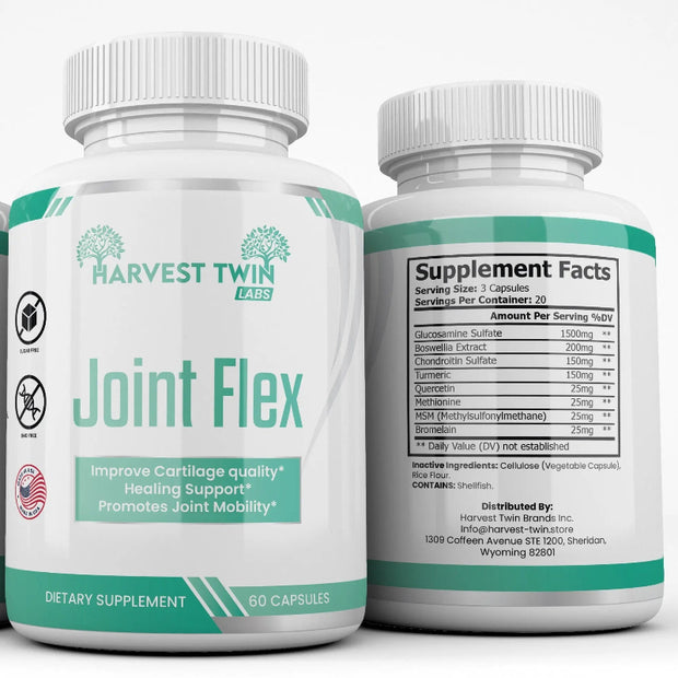 Harvest Twin Labs Joint Flex Dietary Supplement – Joint Mobility & Cartilage Support (60 Capsules)