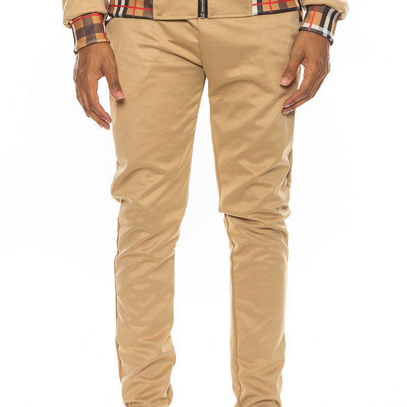 Men’s Burberry Plaid Trim Jogger Pants