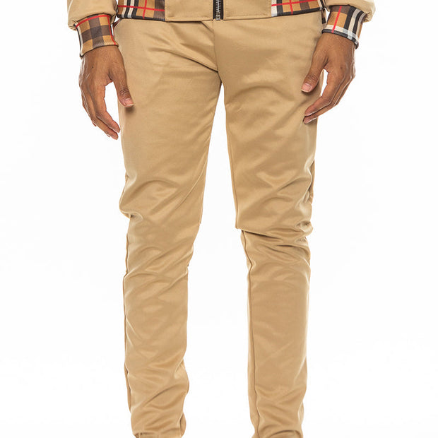 Men’s Burberry Plaid Trim Jogger Pants