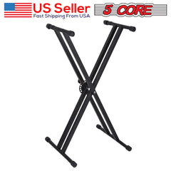 5Core Keyboard Stand Double X Style Adjustable Lift Piano Riser For 49