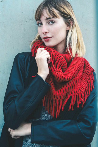 Fuzzy Tassel Scarf