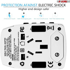 5Core Universal Travel Adapter International Power Adapters 3 Pack