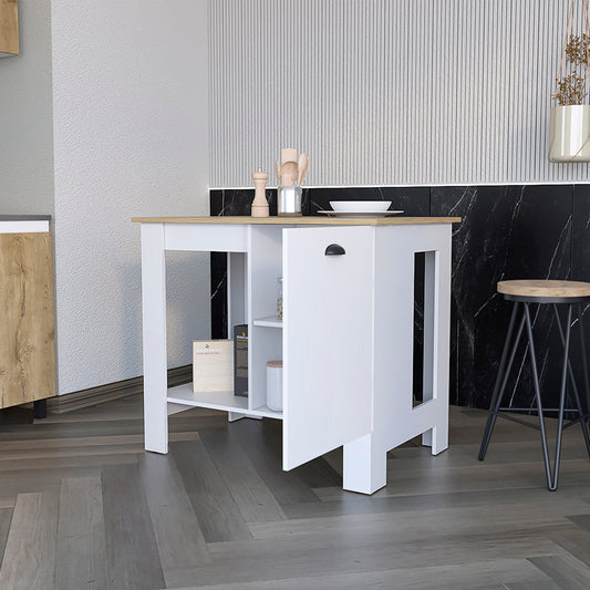 Kitchen island, One Drawer, White Finish.