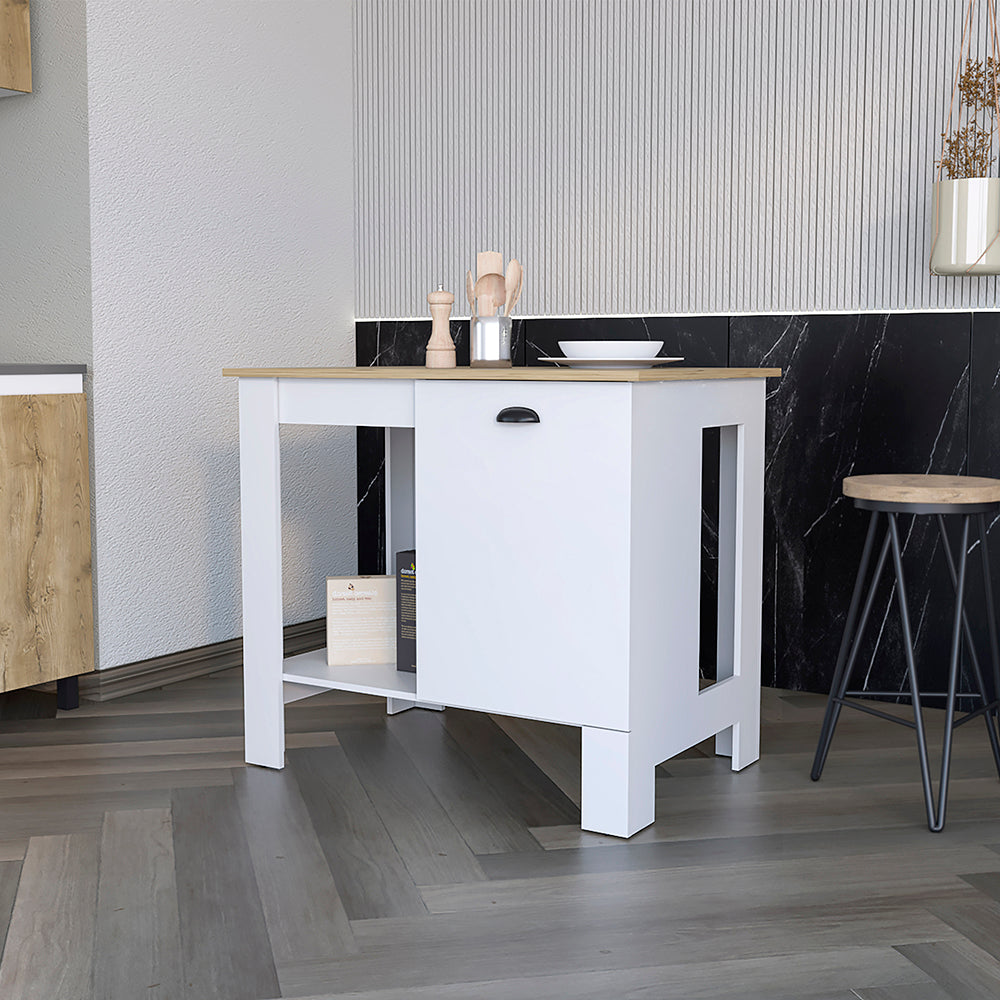 Kitchen island, One Drawer, White Finish.