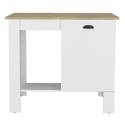 Kitchen island, One Drawer, White Finish.