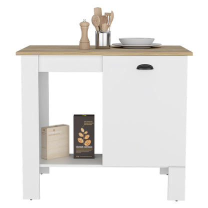 Kitchen island, One Drawer, White Finish.