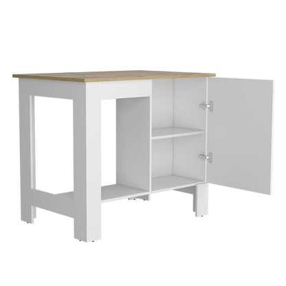 Kitchen island, One Drawer, White Finish.