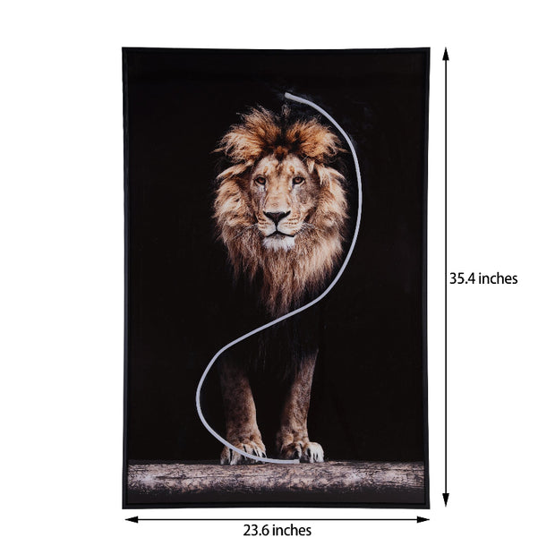 LED Lion Wall Art Light Panel Decorative Frame