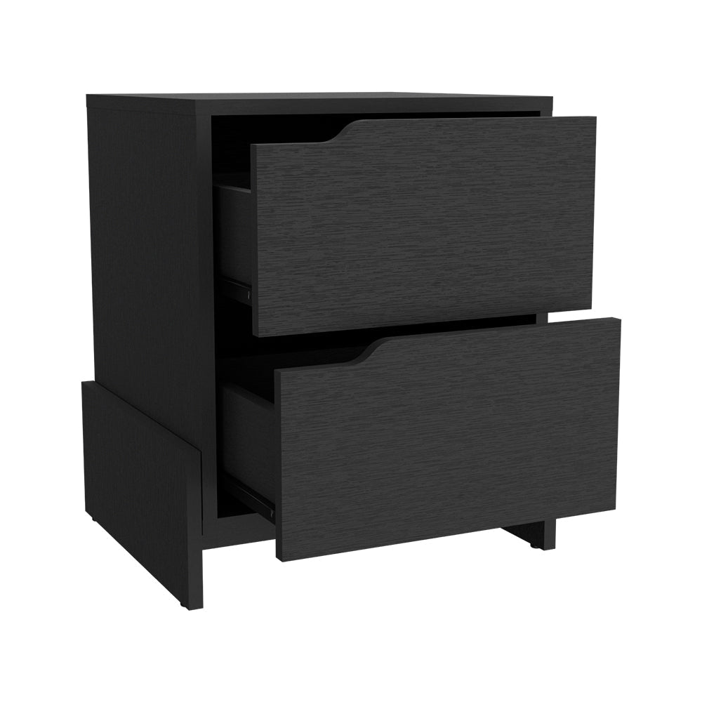 Espresso Nightstand Brookland, Bedside Table with Double Drawers