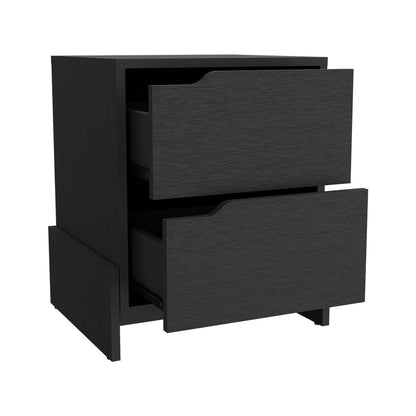 Espresso Nightstand Brookland, Bedside Table with Double Drawers