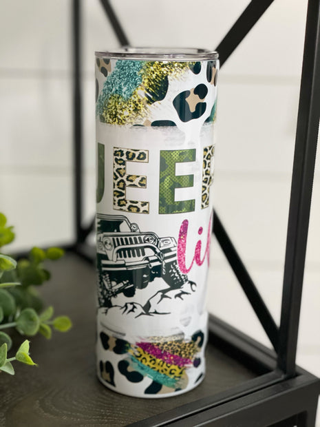 Leopard Jeep Life Tumbler