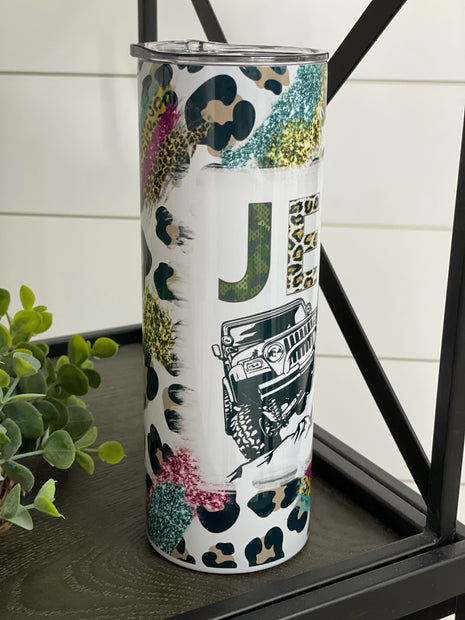 Leopard Jeep Life Tumbler