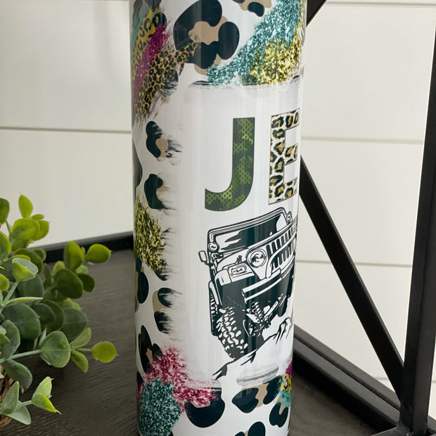 Leopard Jeep Life Tumbler