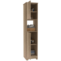 Linen Cabinet Albany, Four Interior Shelves, Light Oak Finish