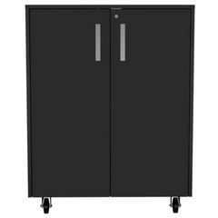 3 Drawers Storage Cabinet with Casters Lions Office, Black Wengue