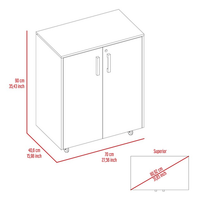 3 Drawers Storage Cabinet with Wheels Black Wengue.