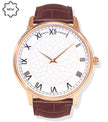 Amant London Classic Rose Gold Watch with Roman Dial & Leather Strap