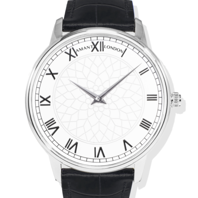 XAMANT London Silver Dial Watch with Roman Numerals