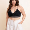 Mustard Knit Halter Bralette Top for Women