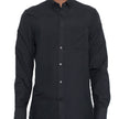 Men’s Black Button-Up Shirt with Chest Pocket