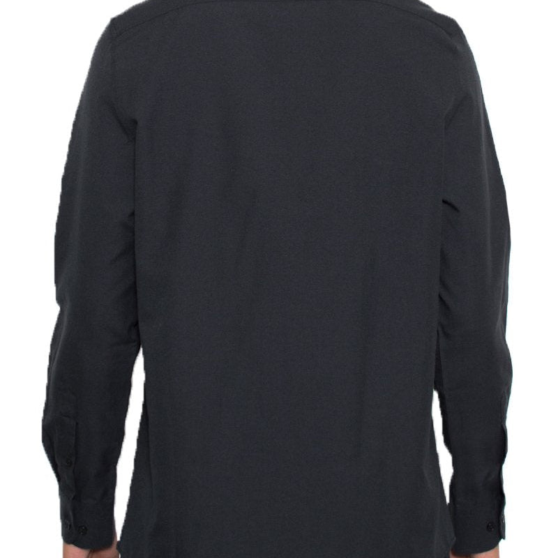 Men’s Black Button-Up Shirt with Chest Pocket