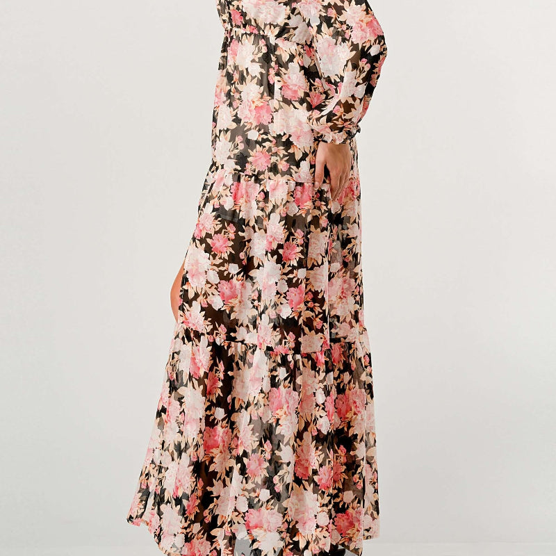 Robe longue à manches longues