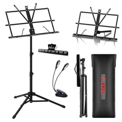 5Core Music Stand For Sheet Music Portable Tripod Adjustable Folding