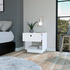 Nightstand Viliigili, One Drawer, White Finish