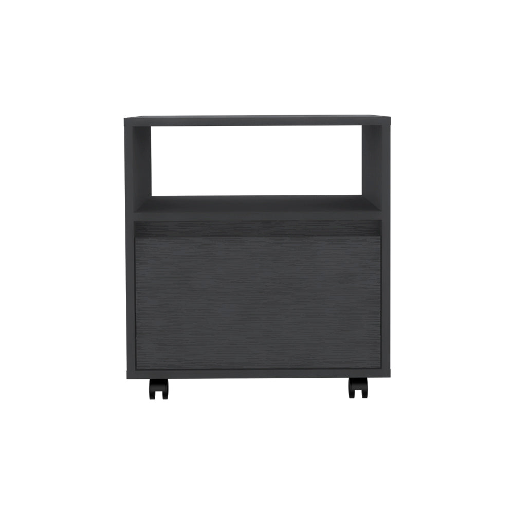 Nightstand, One Drawer, Black Wengue Finish.