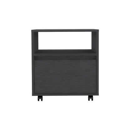 Nightstand, One Drawer, Black Wengue Finish.