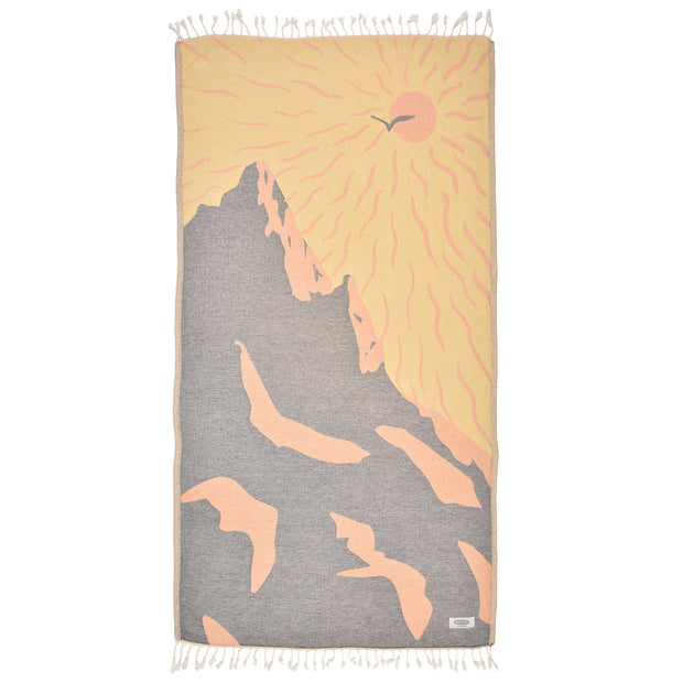 Serviette de plage en pur coton Sunny Utah Peshtemal 38 po x 70 po.