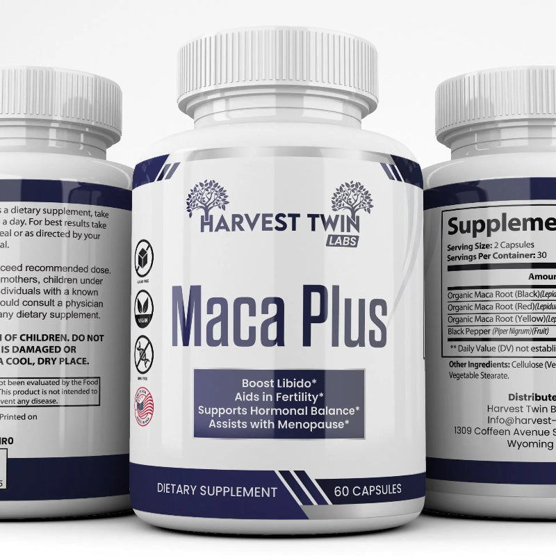 Harvest Twin Labs Maca Plus Dietary Supplement – 60 Capsules