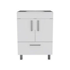 Single Bathroom Vanity Mayorca, Double Door Cabinet, One Drawer, White