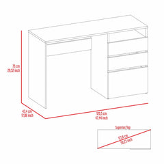 Computer Desk San Diego, One Shelf, Light Gray Finish