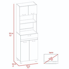 Microwave Cabinet Madison, Double Door, White Finish