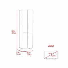 Pantry Cabinet Phoenix, Five Interior Shelves, White Finish