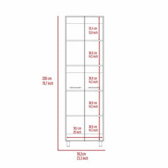 Pantry Cabinet Phoenix, Five Interior Shelves, White Finish