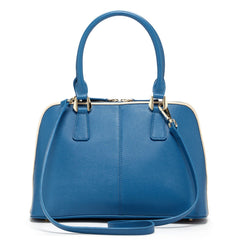 Melissa Blue Saffiano Leather Satchel Bag Purse