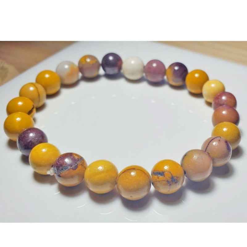 Multicolor Beaded Bracelet Natural Stone Stretch Jewelry