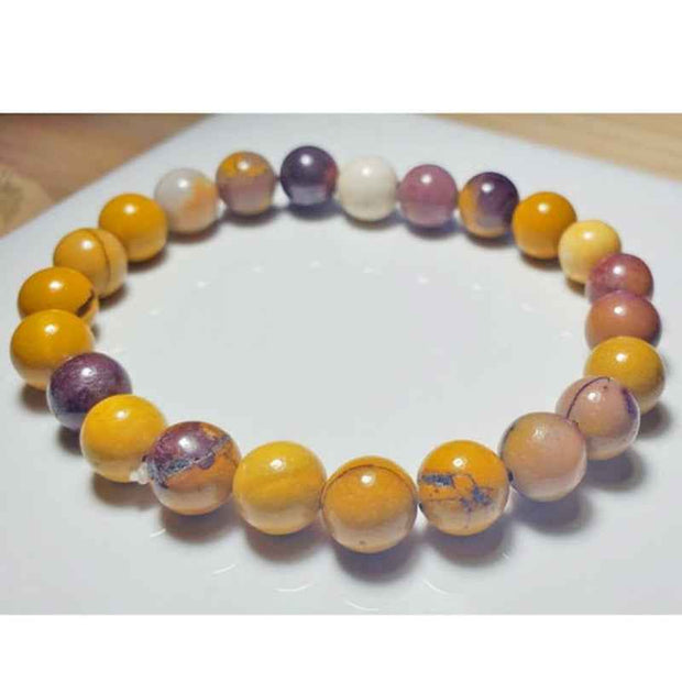 Multicolor Beaded Bracelet Natural Stone Stretch Jewelry