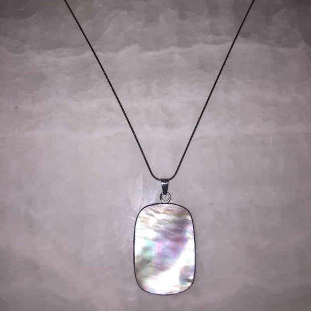 Iridescent Pendant Necklace Minimal Chain Jewelry