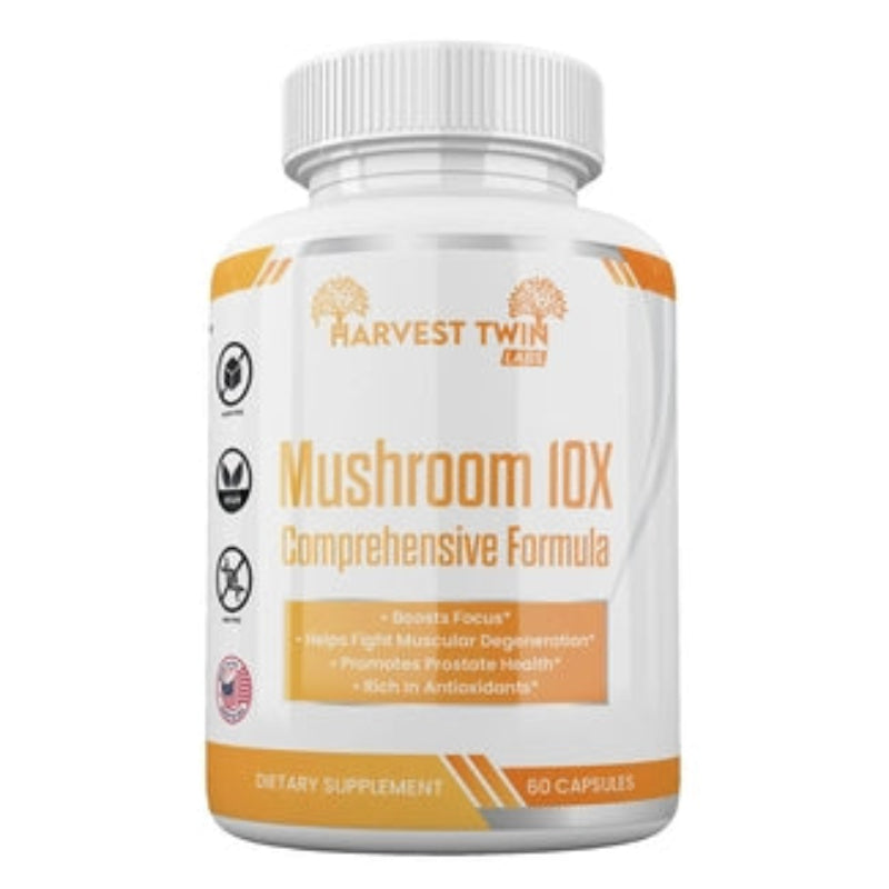 Harvest Twin Labs Mushroom 10X Comprehensive Formula Dietary Supplement – 60 Capsules