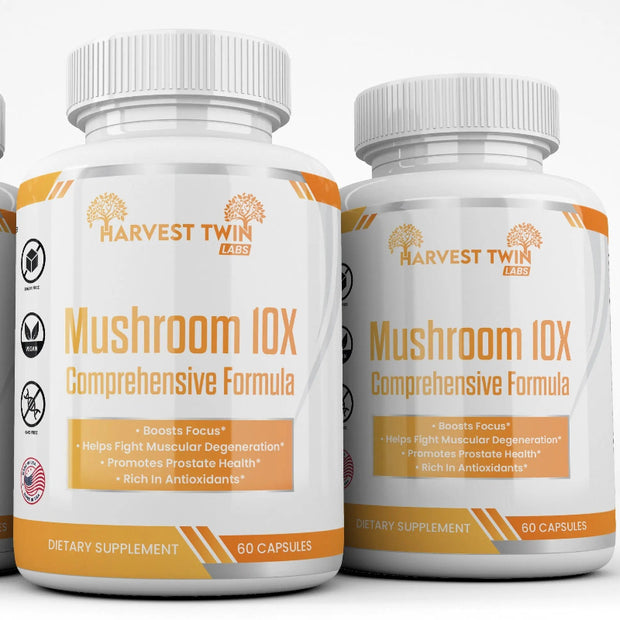 Harvest Twin Labs Mushroom 10X Comprehensive Formula Dietary Supplement – 60 Capsules