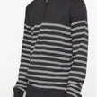 Men’s Striped Half-Zip Pullover in Black, Blue, Burgundy, and Gray