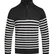 Men’s Striped Half-Zip Pullover in Black, Blue, Burgundy, and Gray