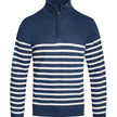 Men’s Striped Half-Zip Pullover in Black, Blue, Burgundy, and Gray