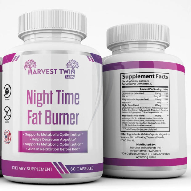 Harvest Twin Labs Night Time Fat Burner Dietary Supplement – 60 Capsules